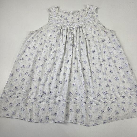 Eileen West Nightgown Womens 2X Sleeveless Lace Trim Floral Pajama Sleepwear - Picture 5 of 10